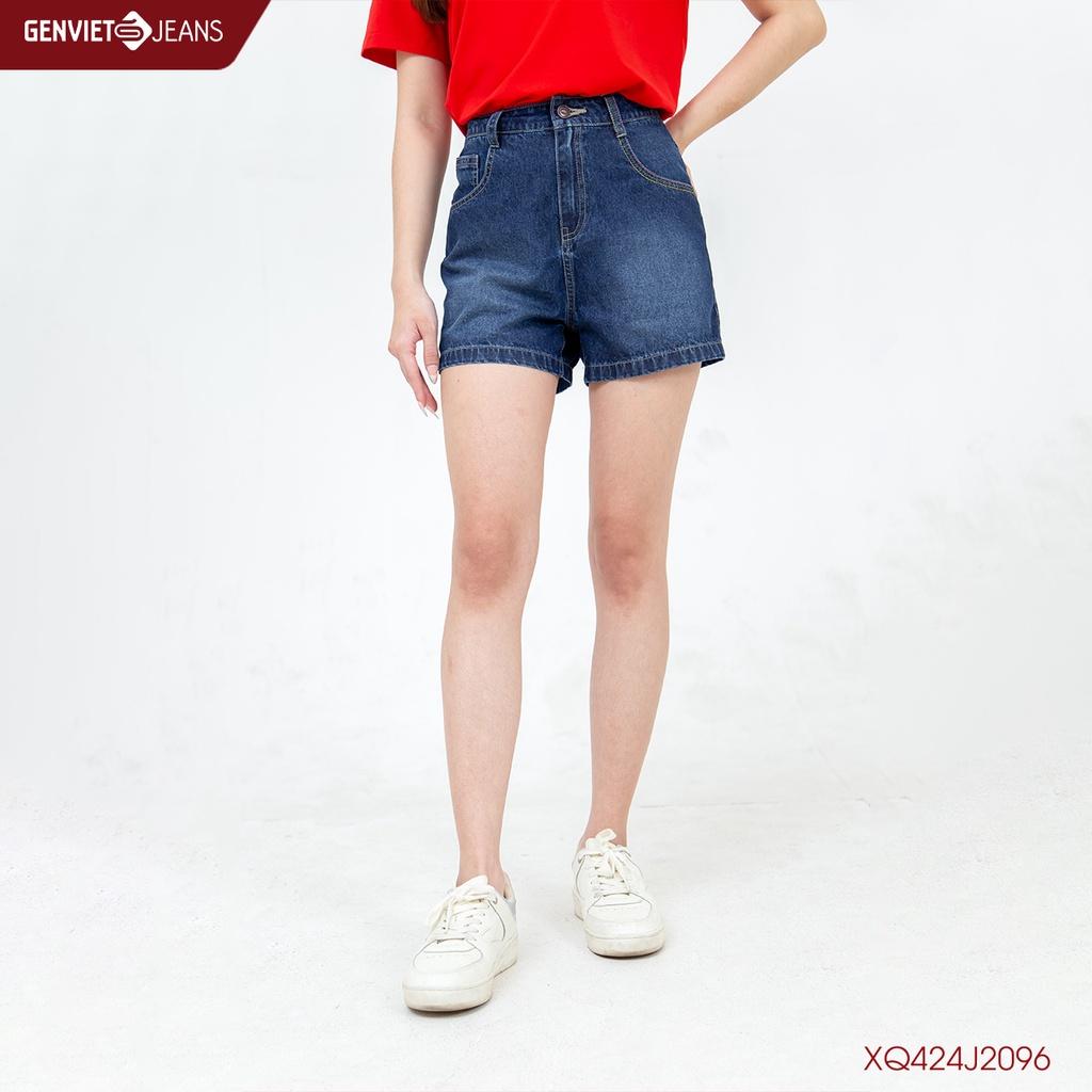 Quần Sooc Jeans Nữ Suông Boxy Fit GEMVIET XQ424J2096