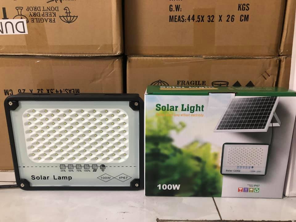 Đèn Năng Lượng Mặt Trời Solar Lamp 100W- Đèn Chống Lóa 100W | Sản phẩm sử dụng 100% năng lượng mặt trời, có điều khiển từ xa tiện lợi và thông minh