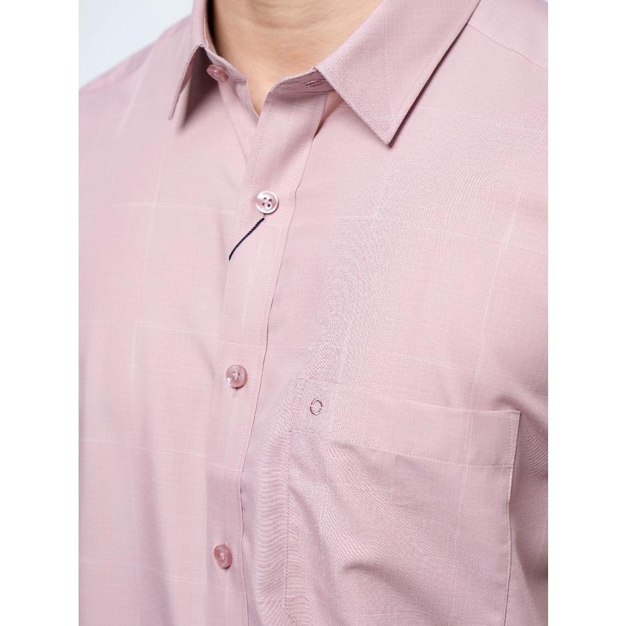 OWEN - Áo sơ mi ngắn tay Owen Regular fit chất sợi sen màu hồng ruốc 220089
