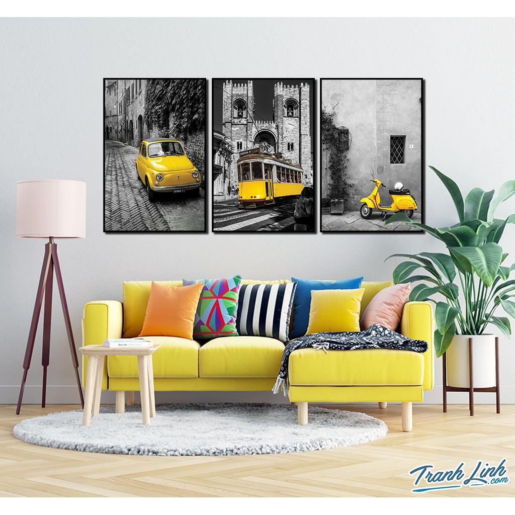 Bộ 3 Tranh Canvas Treo Tường Trang Trí Nghệ Thuật