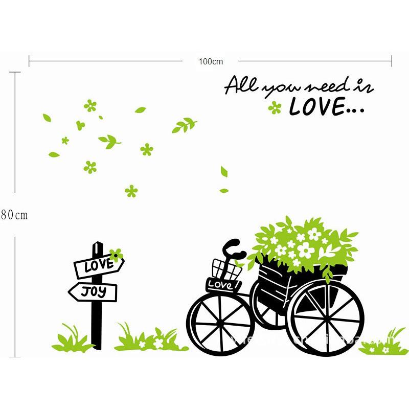 Decal dán tường xe đạp