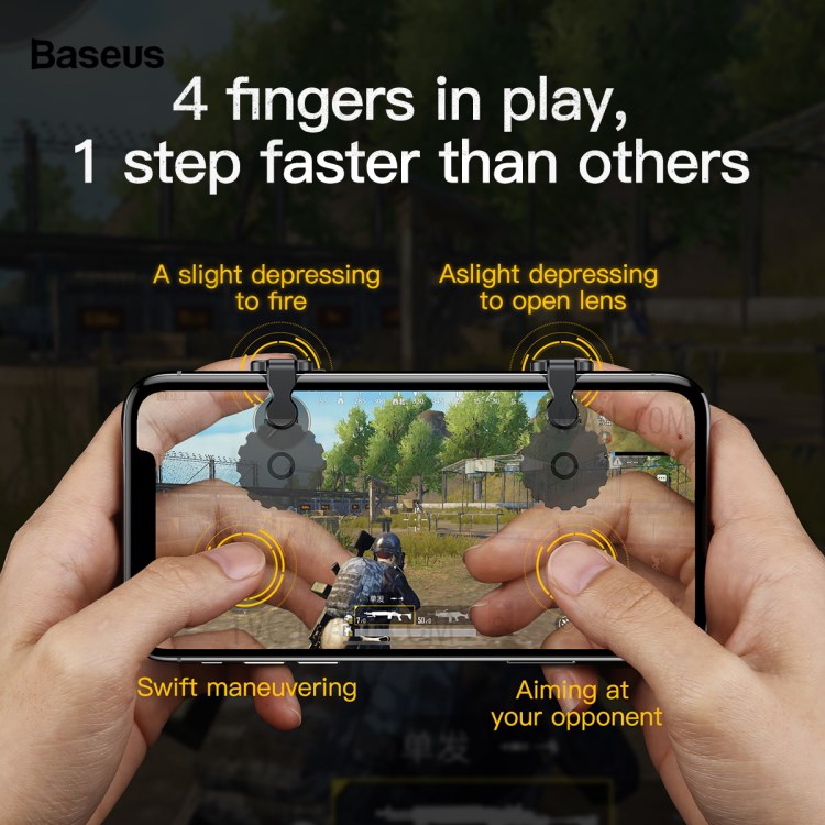 Bộ gamepad nút hỗ trợ chơi game PUBG Baseus Red-Hot cho điện thoại máy tính bảng (Màu ngẫu nhiên) - Hàng chính hãng