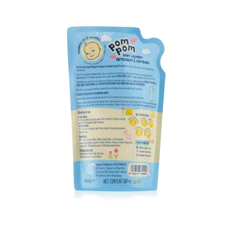 Nước giặt xả Pom Pom Newborn túi 600ml