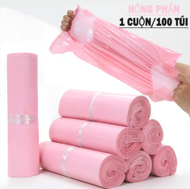 Túi Gói Hàng Túi Niêm Phong tiện lợi màu Hồng Phấn 32*45CM