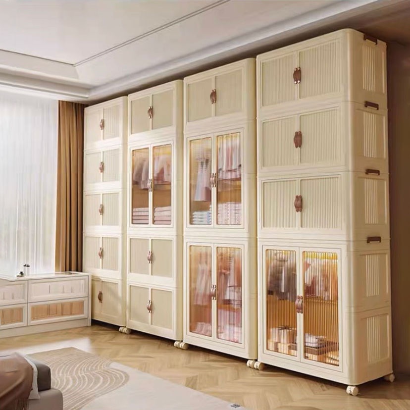Tủ Quần Áo Gấp Gọn Trẻ Em Rộng 56cm Tủ Nhựa Để Đồ Nhựa PP Nguyên Sinh An Toàn Cho Sức Khoẻ Có Bánh Xe Xoay 360 Độ