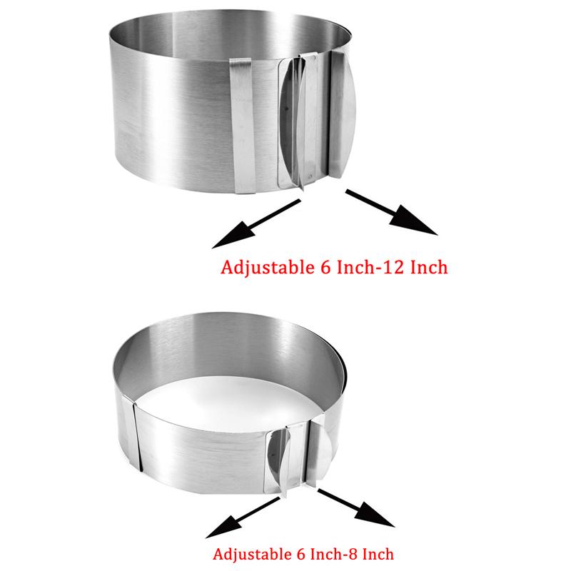 1 Vòng Mousse Nhẫn Khuôn Bánh Có Thể Điều Chỉnh 3D Bánh Khuôn Inox Làm Bánh Moulds Bếp Bánh Mousse Trang Trí Dụng Cụ