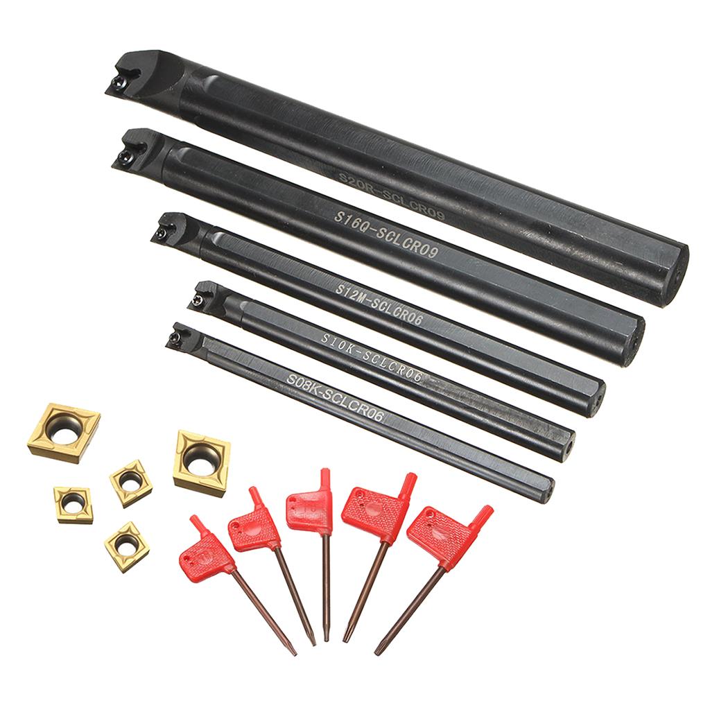 5pcs Turning Tool Holder Holder Boring Bar + Carbide Inserts + Wrench CNC Lathe Turning Tool