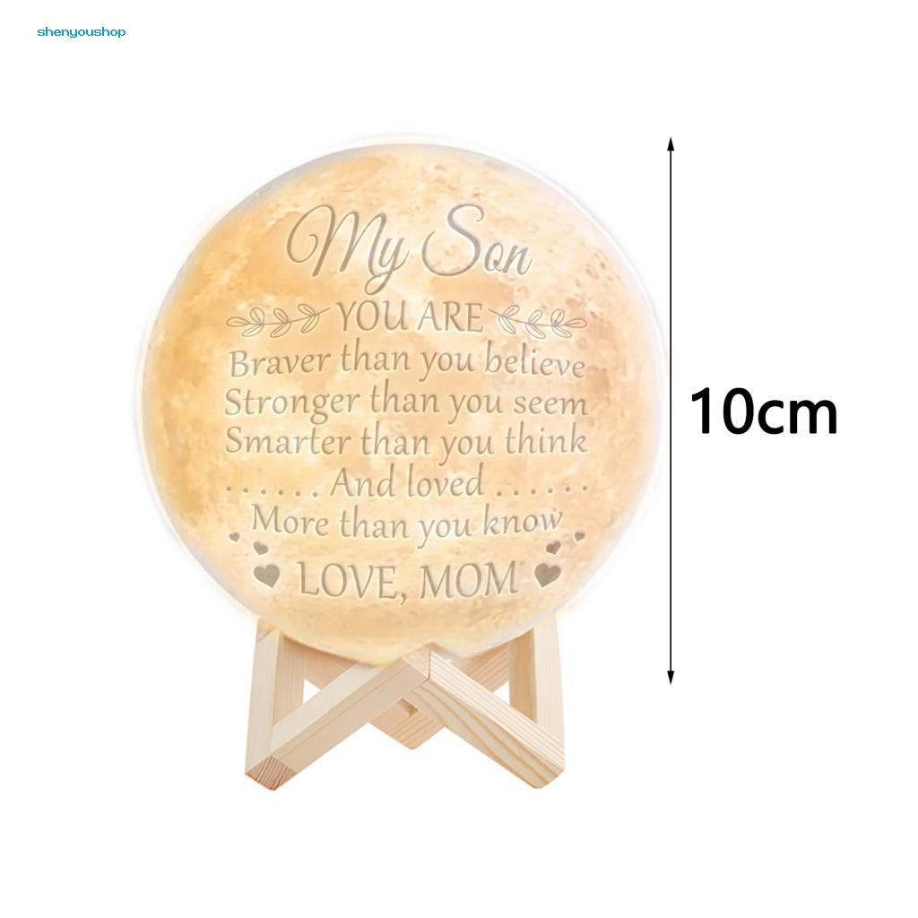 1 Bộ Đèn LED Hình Mặt Trăng 3D Tiết Kiệm Năng Lượng Có Thể Sạc Lại