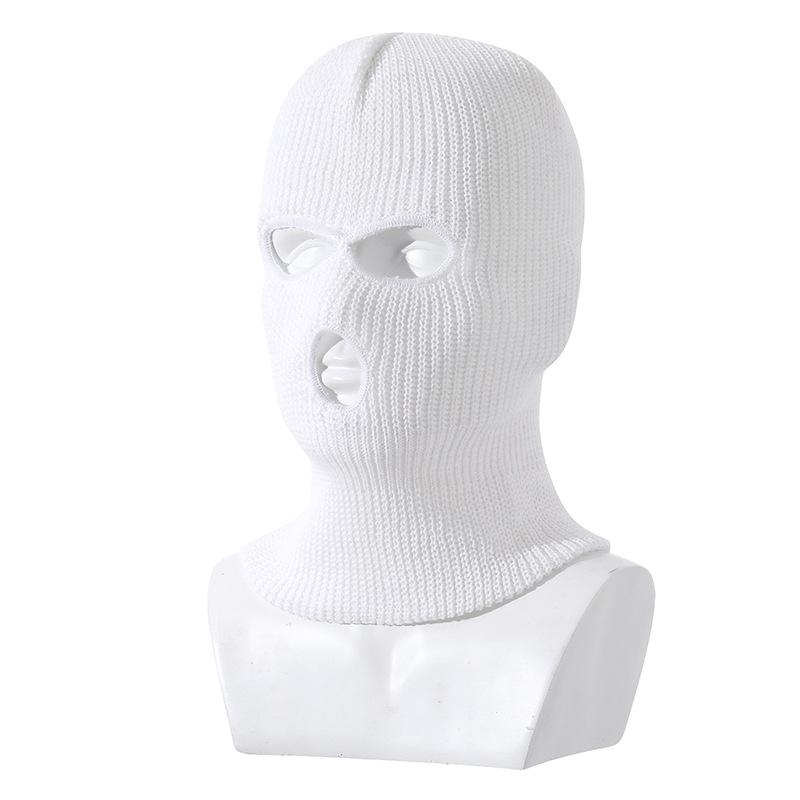 Fashion Fall Face Cover Hats Beanie 3 hố balaclava đi bộ đạp xe trượt tuyết mùa đông ngoài trời áo dệt kim ấm cho phụ nữ đàn ông Color: 08