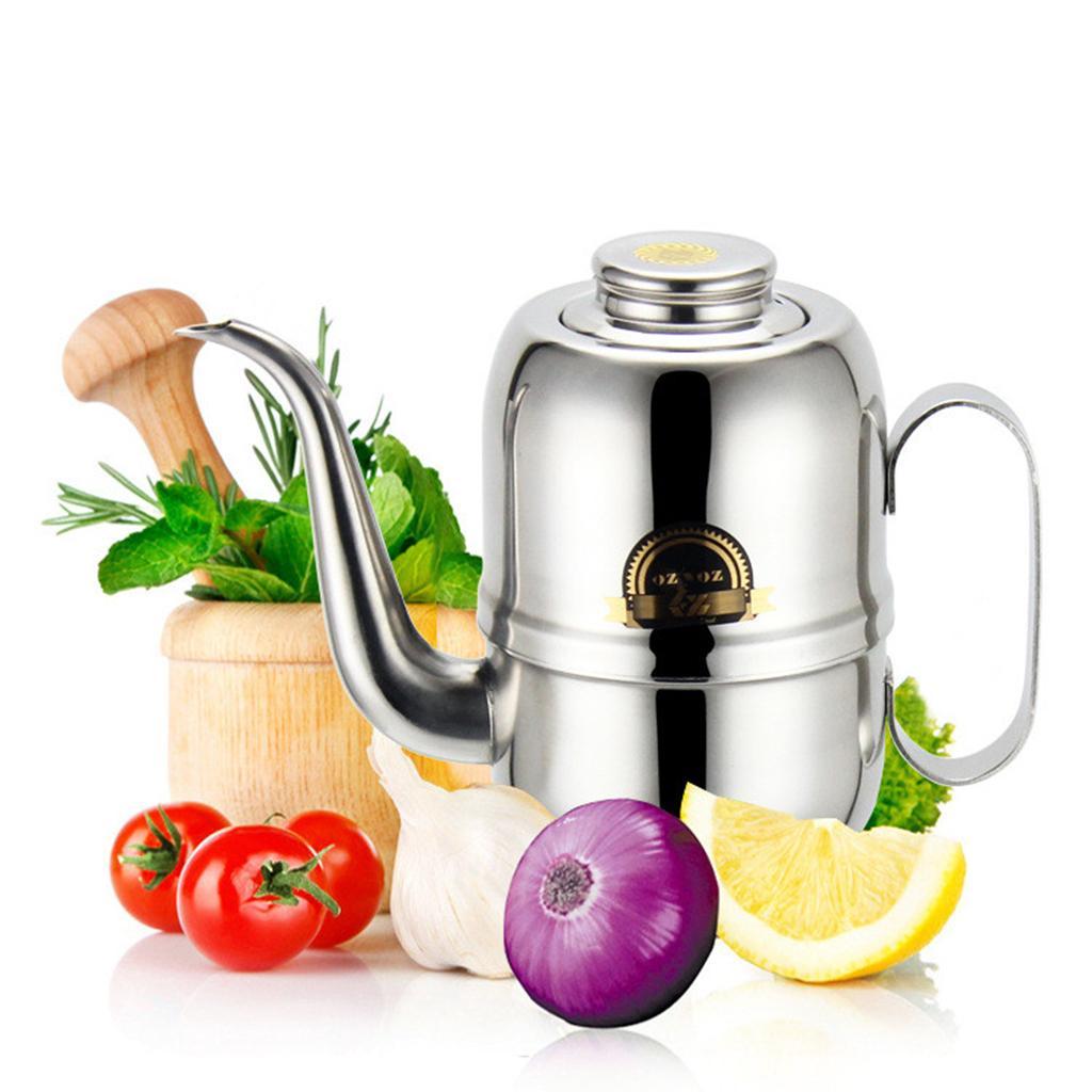 Stainless Steel Olive Oil Vinegar Can Drizzler Cruet Bottle Oil Dispenser