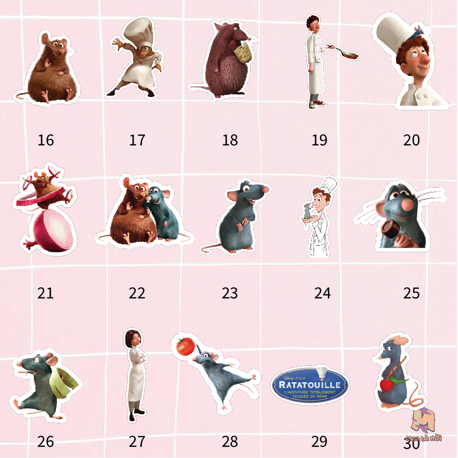 Miếng dán Stickers chủ đề Chuột đầu bếp