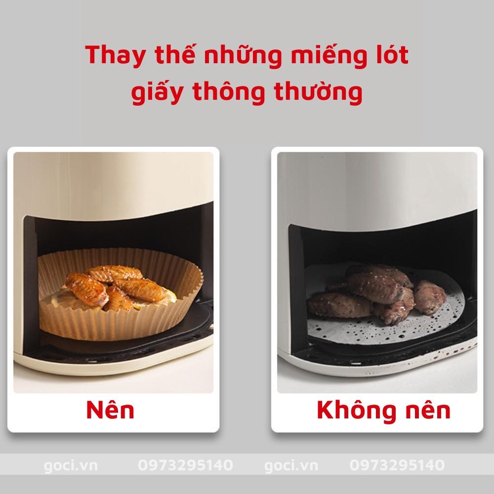Giấy lót nồi chiên không dầu set 50 cái hình tròn dùng 1 lần tiện lợi cao cấp