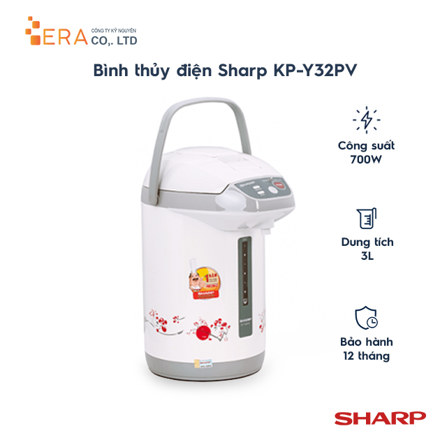 Bình Thủy Điện Sharp KP-Y32PV (3L) (Bạc) - Hàng chính hãng