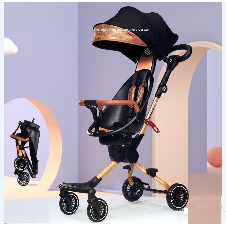 Xe đẩy 2 chiều v5b cho bé màu nâu cao cấp