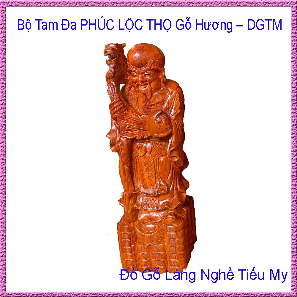 Bộ Tam Đa PHÚC LỘC THỌ gỗ hương đá nguyên khối cao 50,60cm hàng đẹp