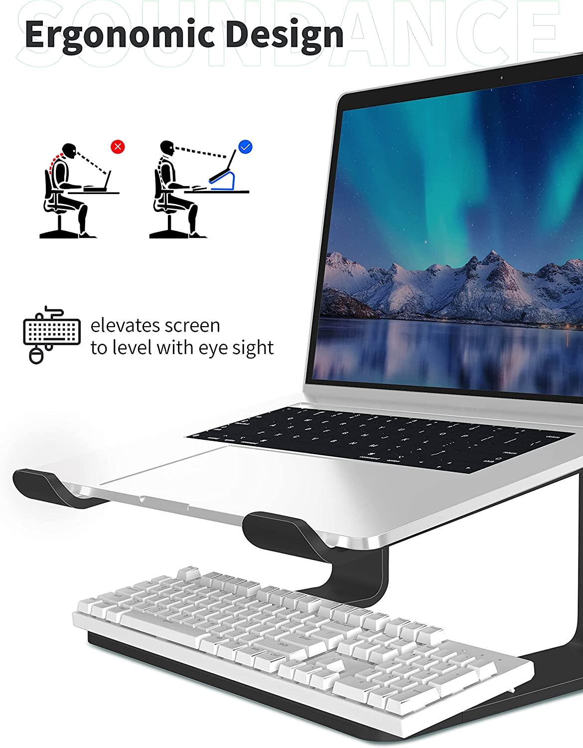 Máy tính xách tay, bộ phận máy tính bằng nhôm, máy tính xách tay công thái học cho bàn làm việc, giá đỡ kim loại