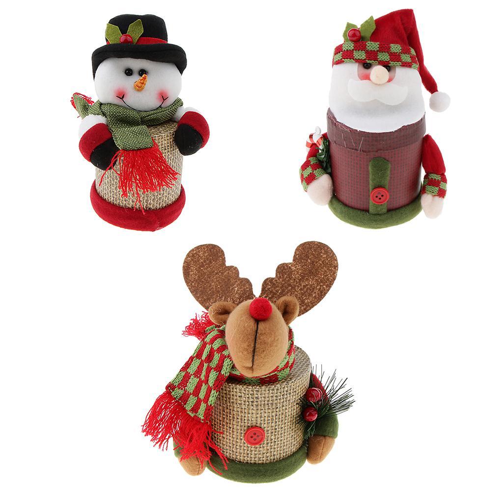 Christmas Linen Candy Boxes Gift Storage Container Table Decor