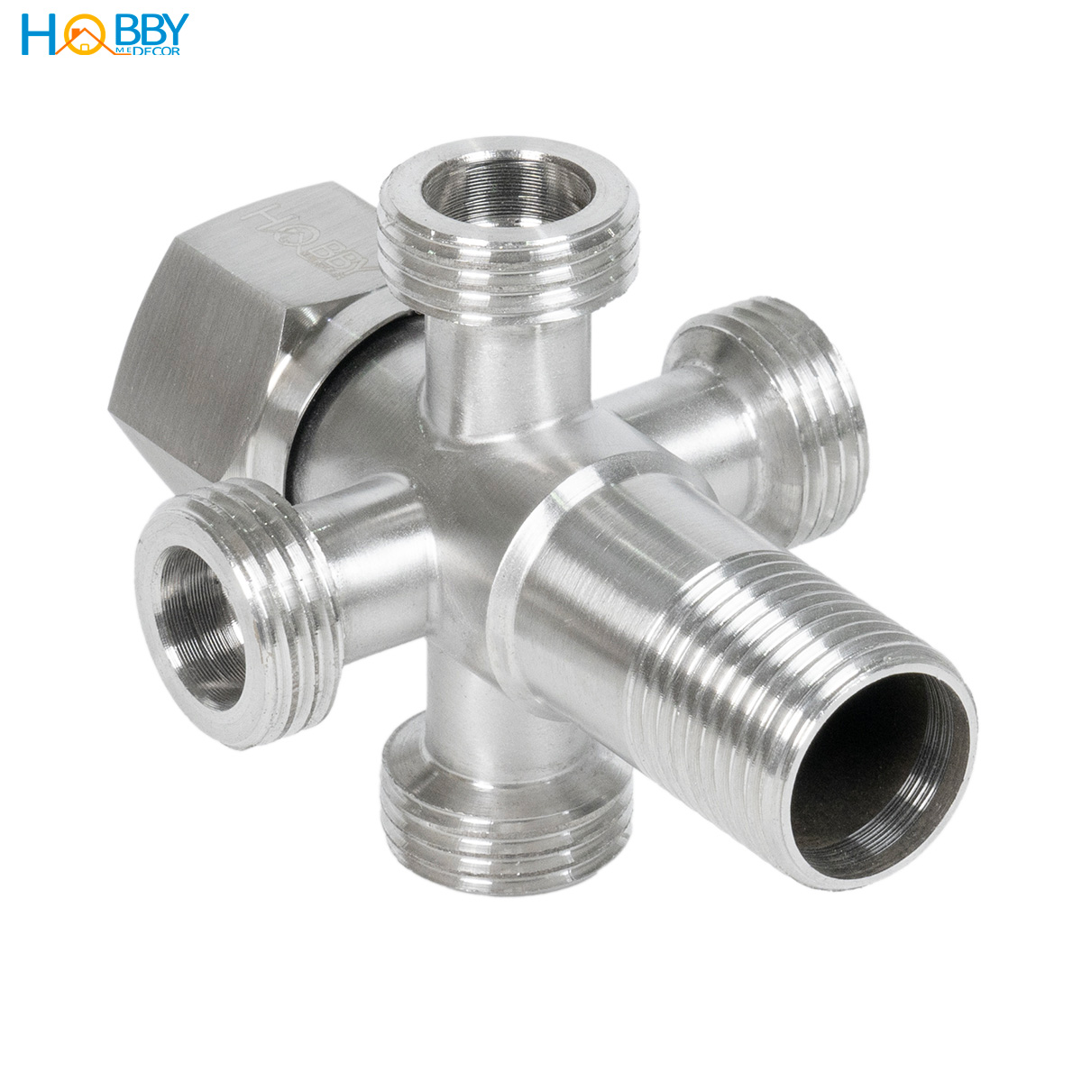 Van chia nước ra 4 nhánh inox 304 ren ngoài 21 Hobby home decor DNV5