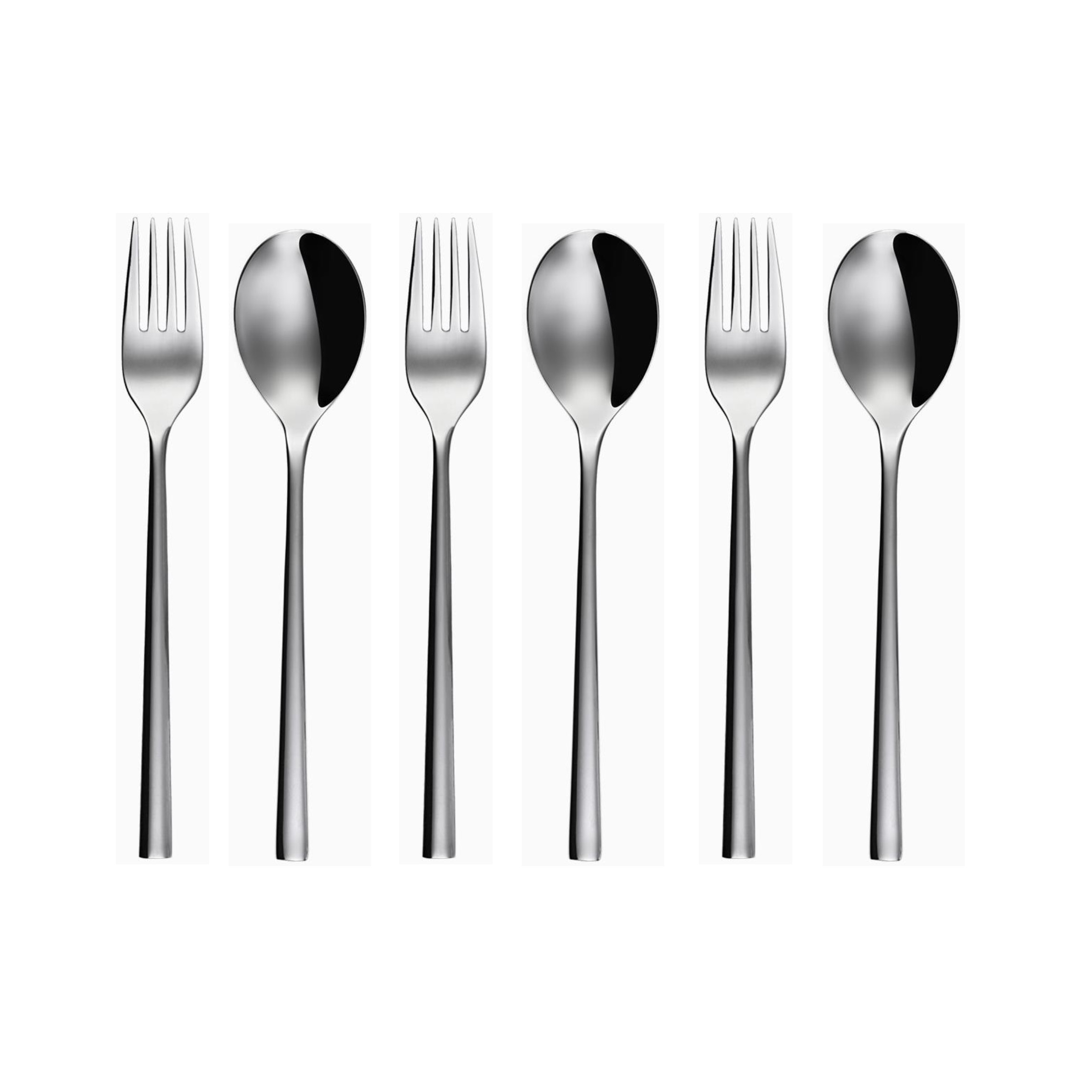 Bộ 6c Muỗng &amp; Nĩa Ăn Inox 304 Stainless Steel 18/10 Đồ dùng bàn tiệc nhà hàng khách sạn cao cấp (Set of 6pcs Table Spoon &amp; Fork)