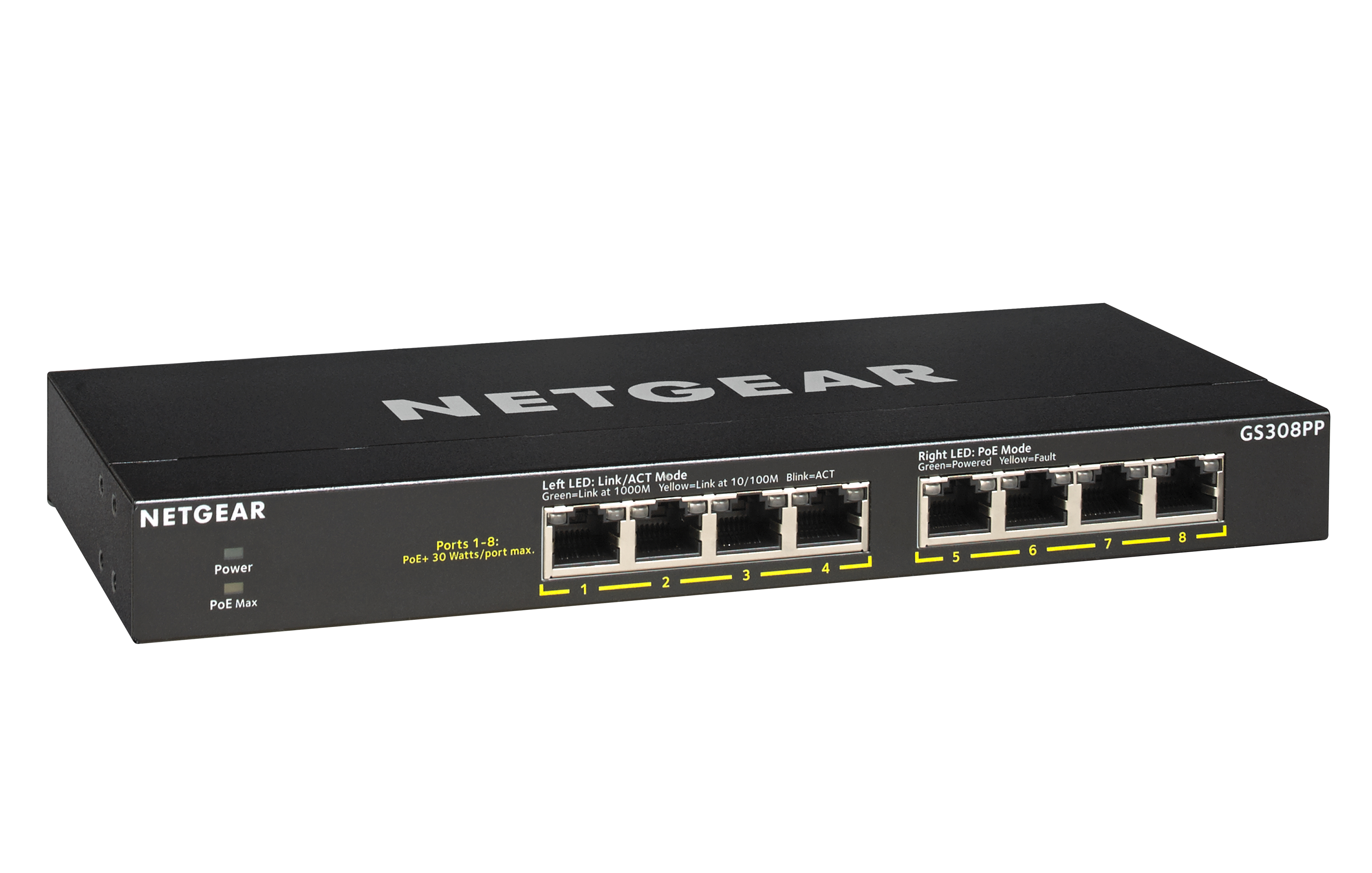 Bộ Chia Mạng Để Bàn 8 Cổng 10/100/1000M PoE+ Gigabit Ethernet Unmanaged Switch Netgear GS308PP - Hàng Chính Hãng