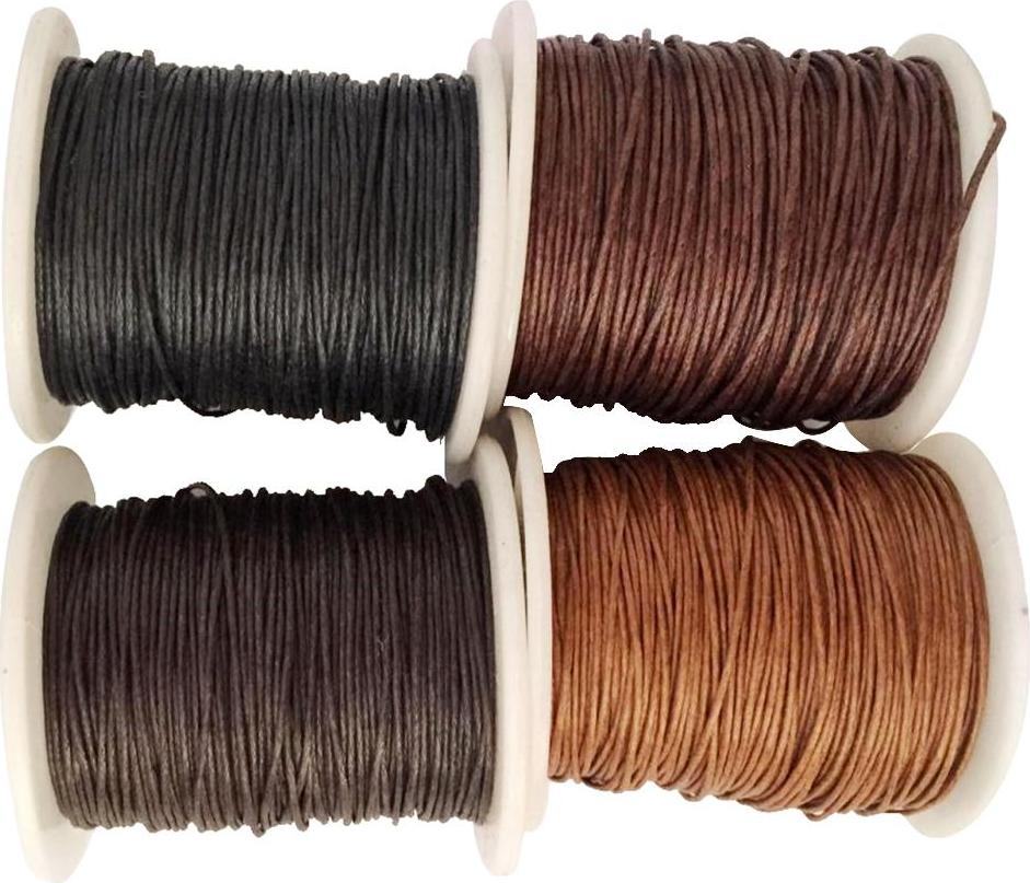 4 Rolls 1mm Waxed Cotton Cord Thread DIY Jewelry Making Beads Supplies