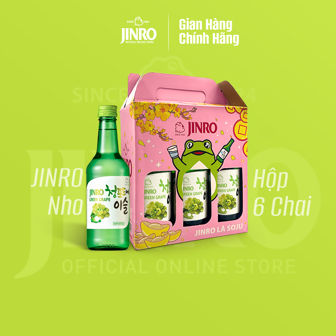 [CHÍNH HÃNG] Soju Hàn Quốc JINRO VỊ NHO 360ml - Combo 6 chai