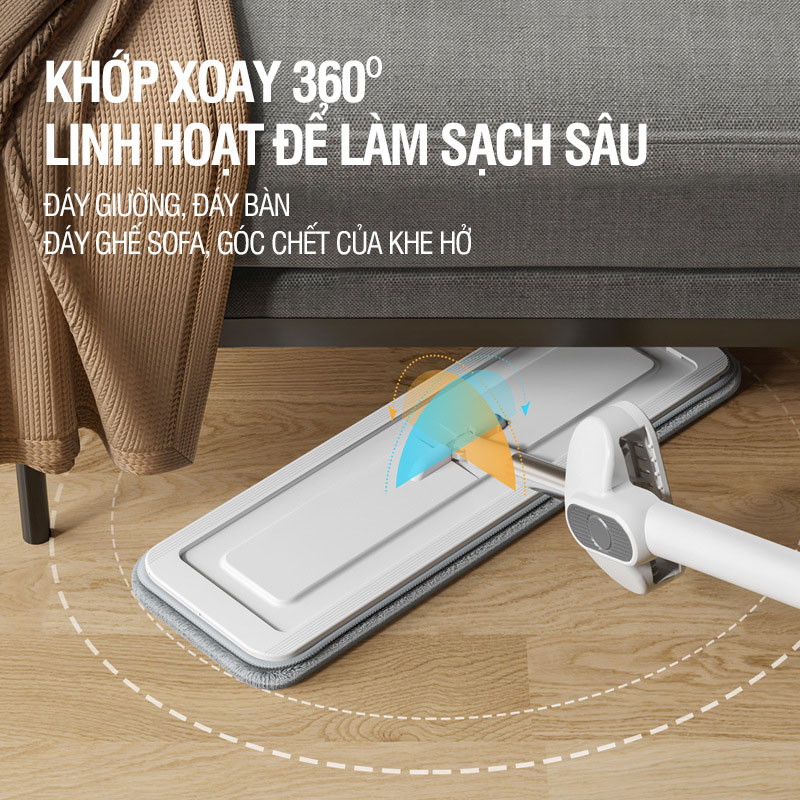 Cây lau nhà phun sương tự vắt xoay 360 độ lau sạch khô nhanh - Kitimop Spray Pro