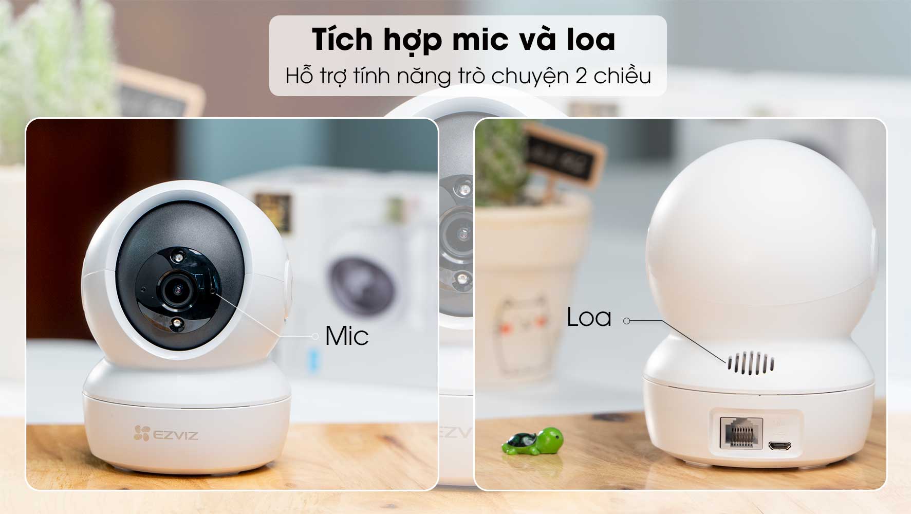 Camera WIFI EZVIZ H6C 4MP - Độ Phân Giải 2K, Xoay 360 độ, Đàm Thoại 2 Chiều - Hàng chính hãng