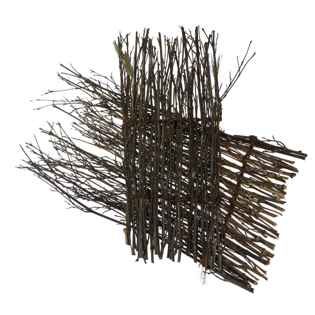 2X Garden   Divider Border Bamboo Slat Reed Brushwood Roll 30x11cm