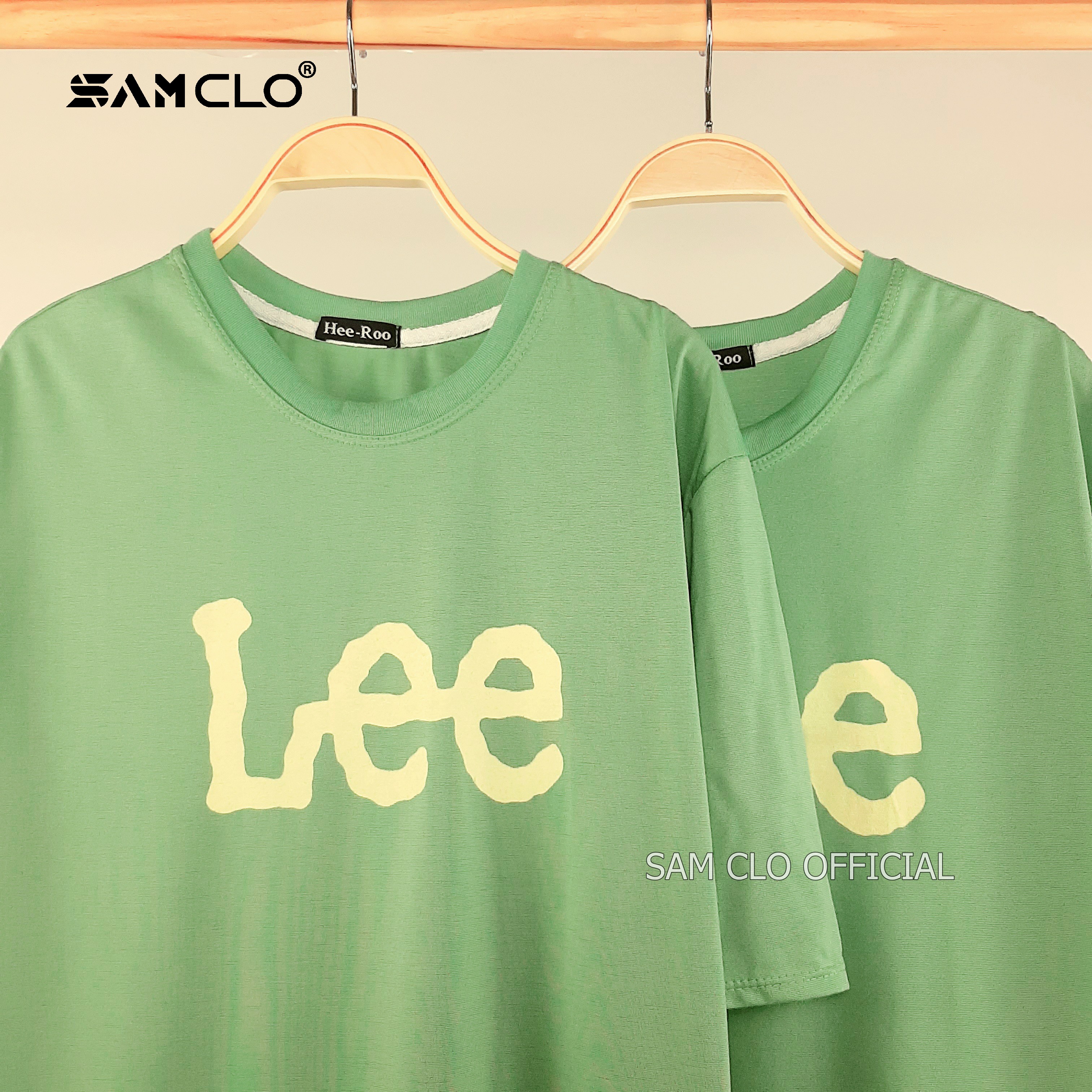 Áo phông tay lỡ nữ SAM CLO freesize thun form rộng dáng Unisex - mặc cặp, nhóm, lớp in chữ LEE