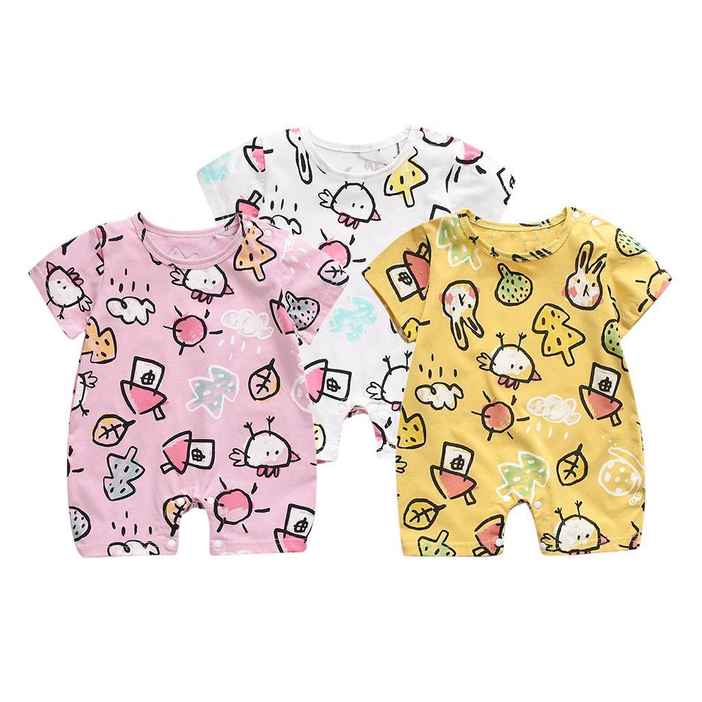 Summer Baby Boys Girls Short Sleeve Romper Cute Cotton Jumpsuit