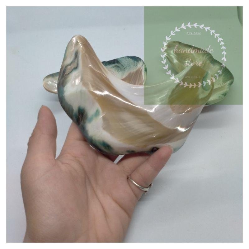 Bát gia vị,chén nước chấm bằng vỏ miệng ốc xà cừ xanh - kệ để trang sức độc lạ bằng miệng ốc