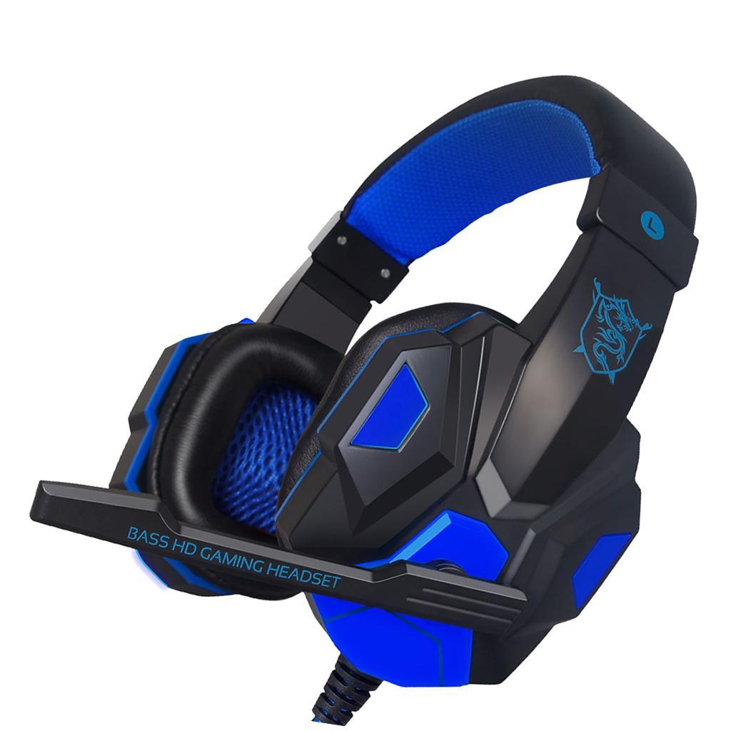 2Pcs Gaming Headset Stereo Computer Game Headphones with microphone LED Game