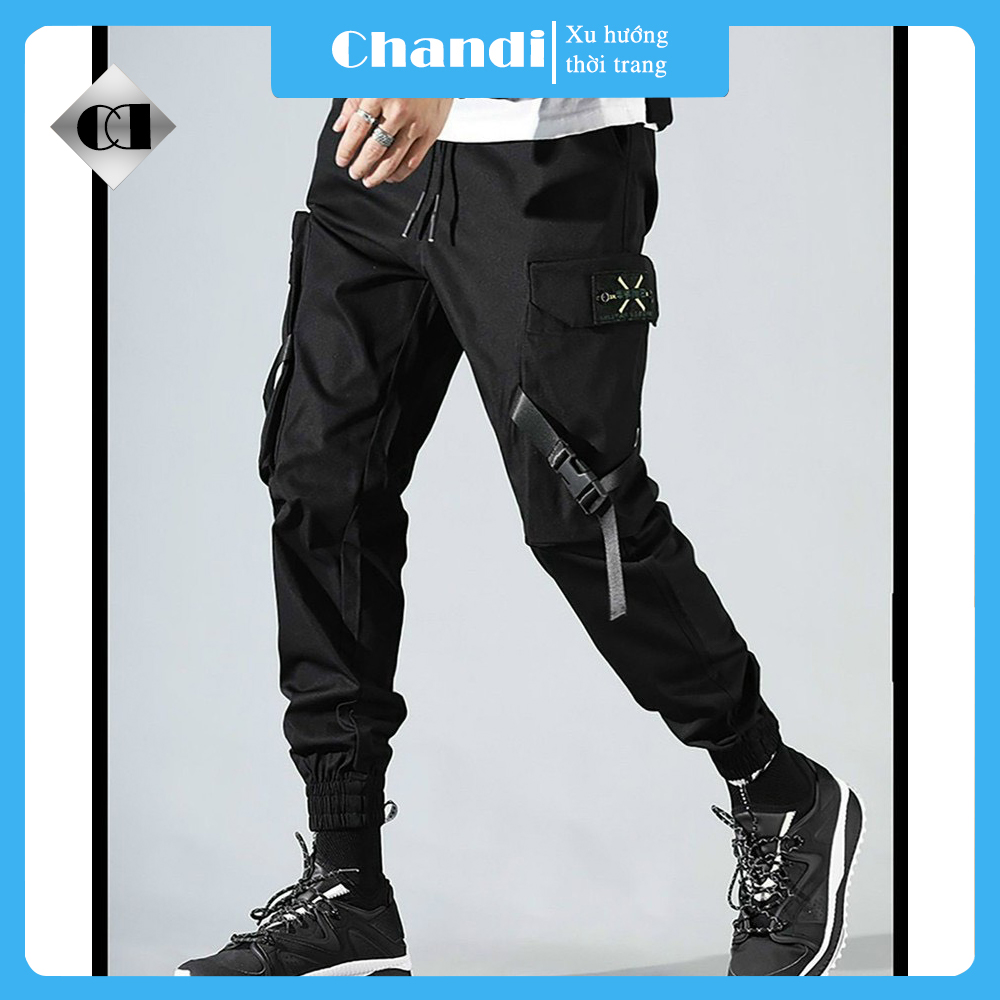 Quần Jogger Nam thể thao túi hộp thương hiệu Chandi, chất kaki dày dặn bo chân xu hướng mới nhất 2021 CT3