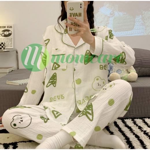 Bộ đồ bầu sau sinh,cho con bú ti XÔ NHẬT thô đũi SIÊU MÁT 2023- Pijama thời trang, Pizama mặc nhà dài tay cho mẹ Bigsize