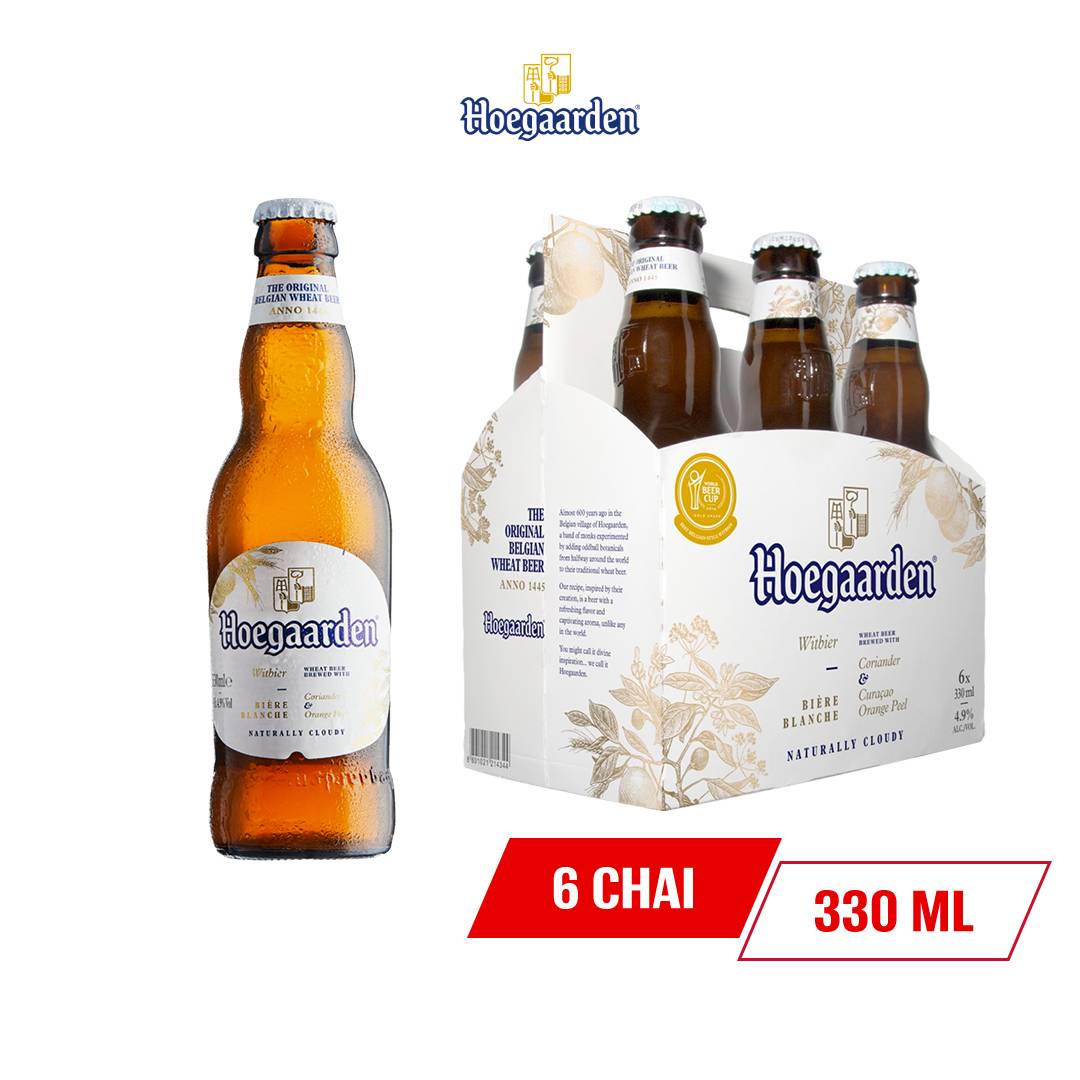 Lốc 6 Chai Bia Hoegaarden White (330ml/ chai) 