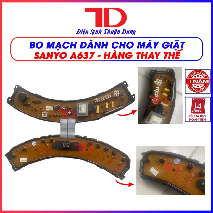 Bo mạch máy giặt, board dành cho máy giặt Sharp, model A637, hàng chính hãng, Điện Lạnh Thuận Dung