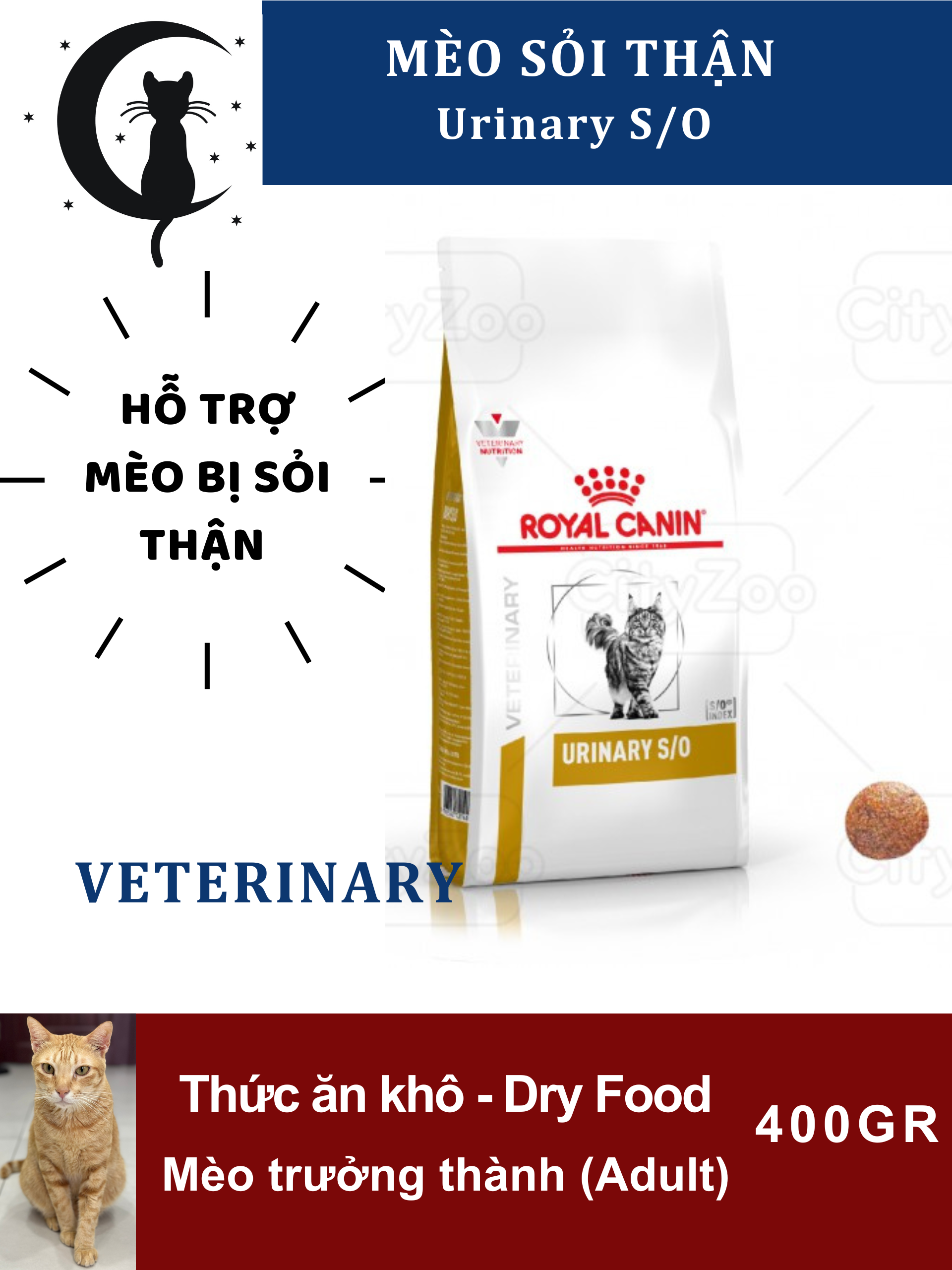 Royal Canin Hạt cho Mèo SỎI THẬN URINARY S/O (Dry Cat Food)