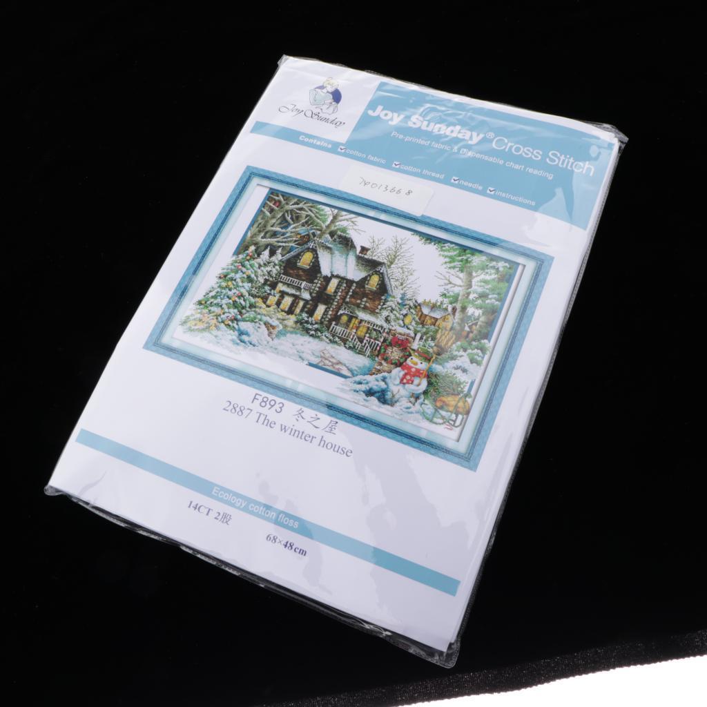 DIY Stamped Cross Stitch Winter Kits Thread Needlework Embroidery Printed