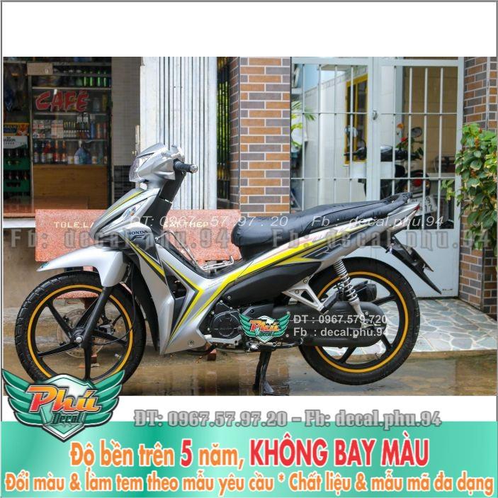 Tem rời Wave RSX Bạc vàng đen