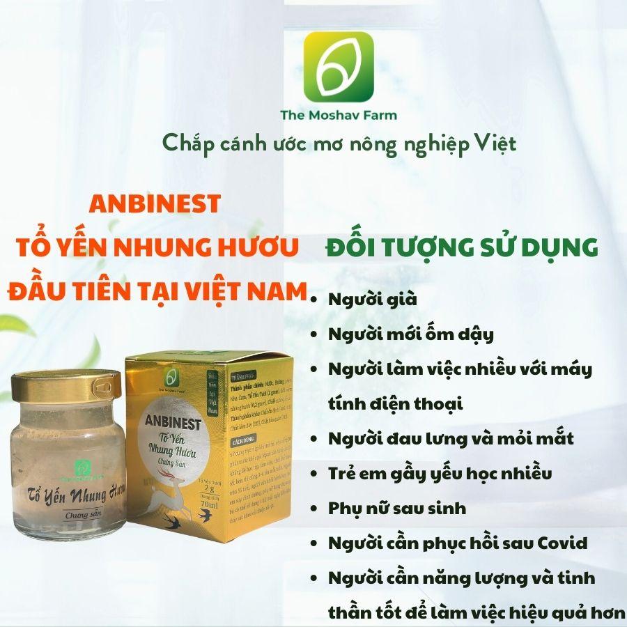 Tổ Yến Nhung Hươu Chưng Sẵn Anbinest Dành Cho Người Già, Người Ốm, Người Dùng Máy Tính Điện Thoại 1 Hộp 1 Hũ 70ml