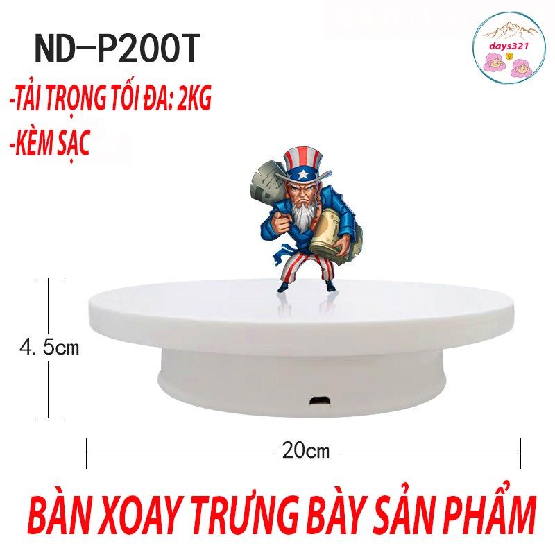 Bàn xoay trưng bày sản phẩm, đế xoay trưng bày sản phẩm 20cm 16cm xoay 360 độ dùng pin hoặc cắm điện trực tiếp