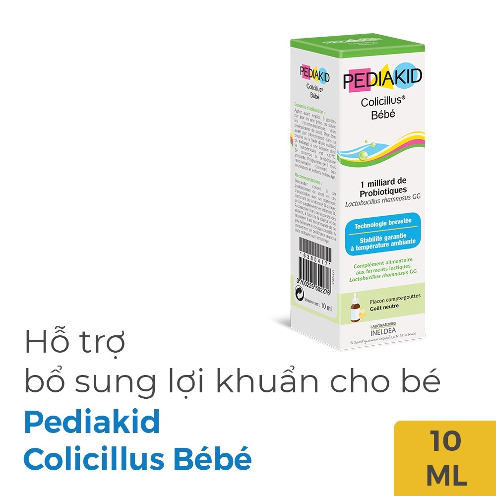 Men Vi Sinh Cho Bé Pediakid Colicillus Bébé - Bổ Sung Lợi Khuẩn, Giảm Tiêu Chảy, Táo Bón, Cân Bằng Hệ Tiêu Hoá (10ml)