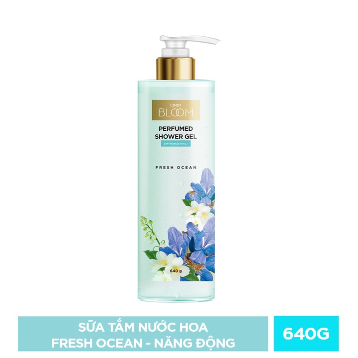 Combo 4 Chai Sữa Tắm Nước Hoa Cindy Bloom Hương Aroma Flower + Fresh Ocean + Urban Vibes + Romantic Muse (640g/chai)