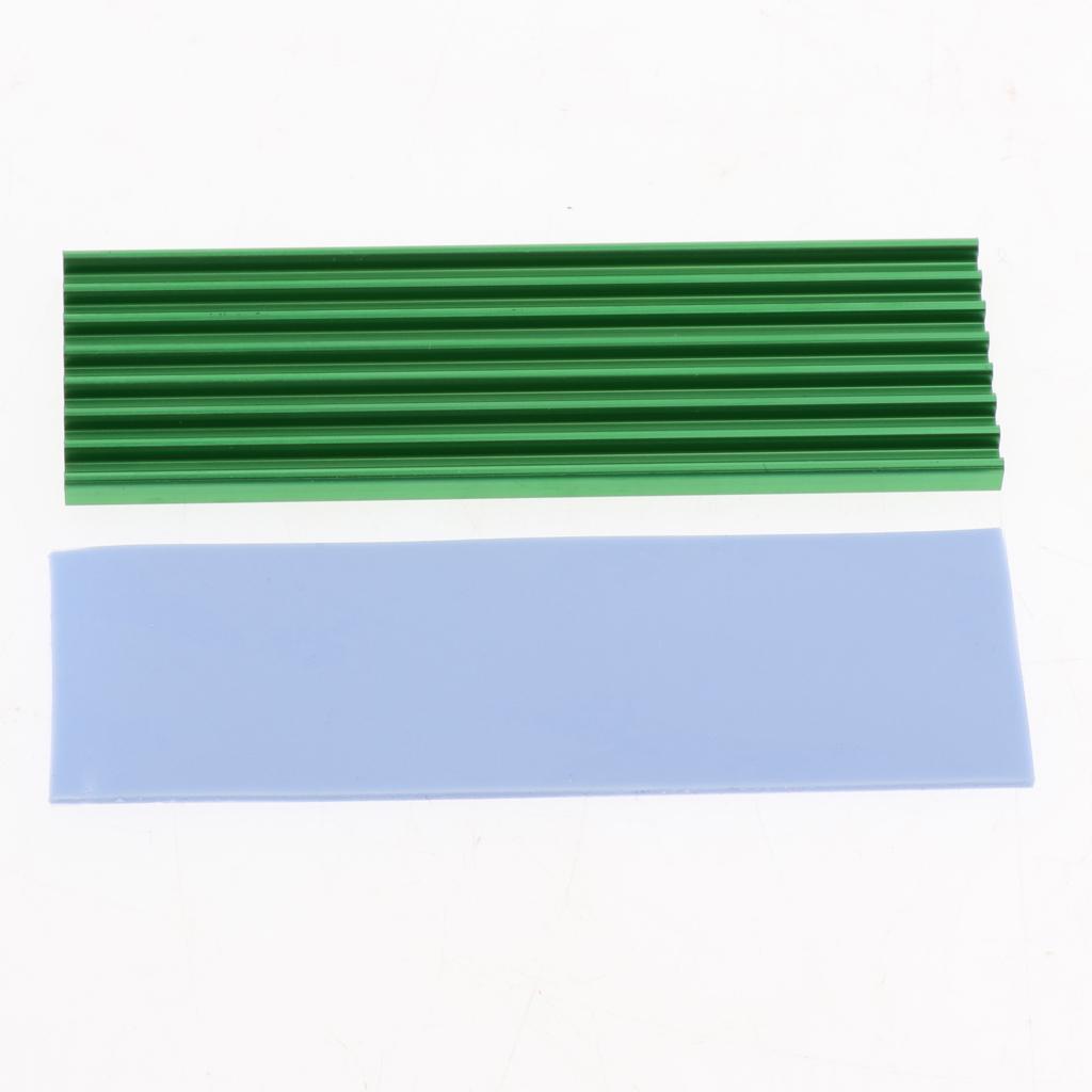 M.2 2280 NVME SSD Solid State Drive Heat Sink Thermal Pad Cooling Set Green