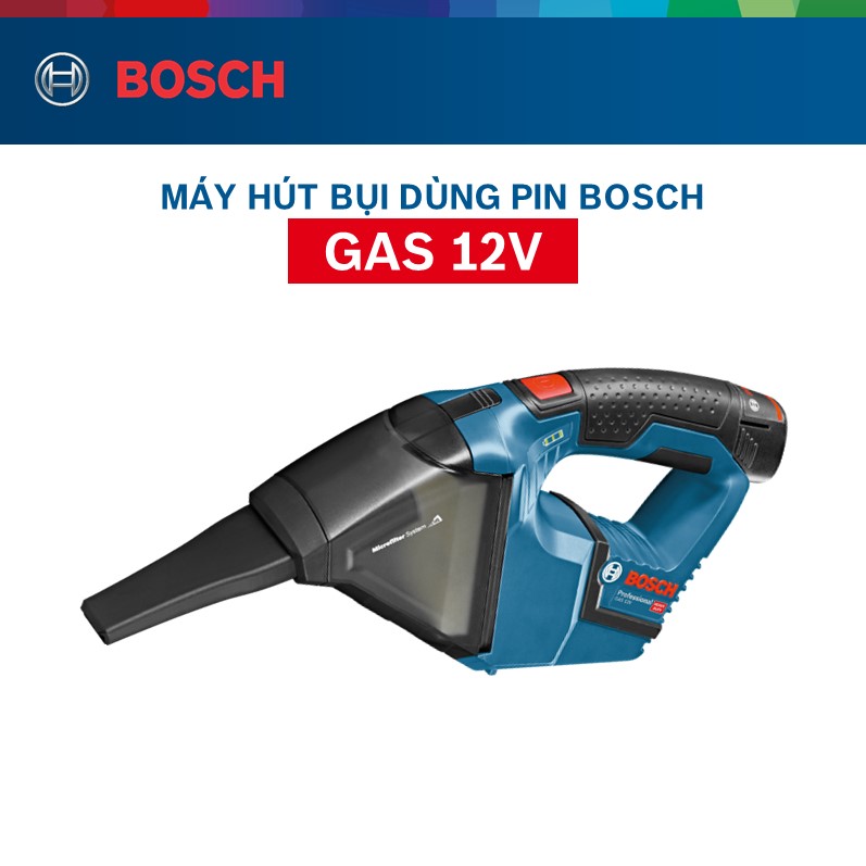 Máy hút bụi dùng pin GAS 12V Solo Bosch - Hàng chính hãng (Không kèm pin sạc)