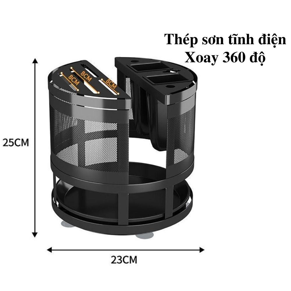 Kệ cài dao thớt đa năng xoay 360 độ để bàn giá cắm dao kéo ống đũa đa năng thông minh để bàn nhà bếp 2750 EDHOME