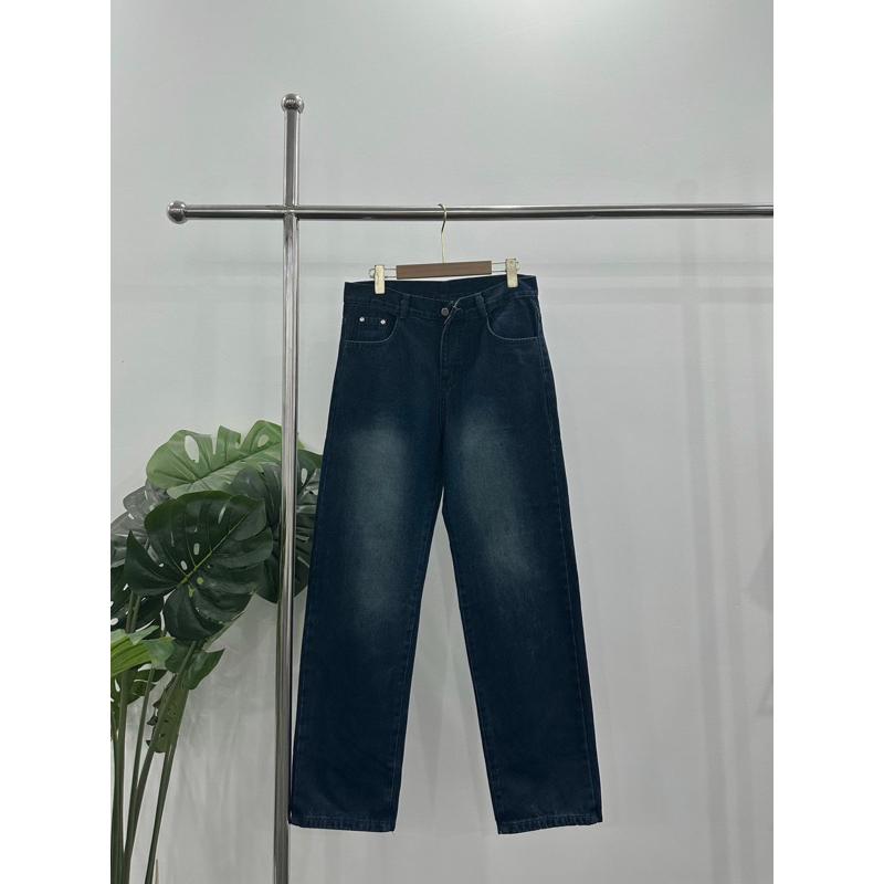 UMEKO Set Denim On Denim Gồm Áo Khoác Jacket Jean Tay Dài Và Quần Jean Form Suông Ống Rộng Thời Trang Y2K Retro Basic