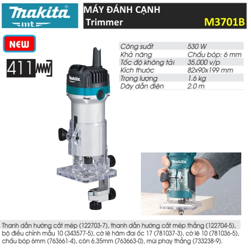 Máy đánh cạnh Makita 6mm 530W MT M3701B