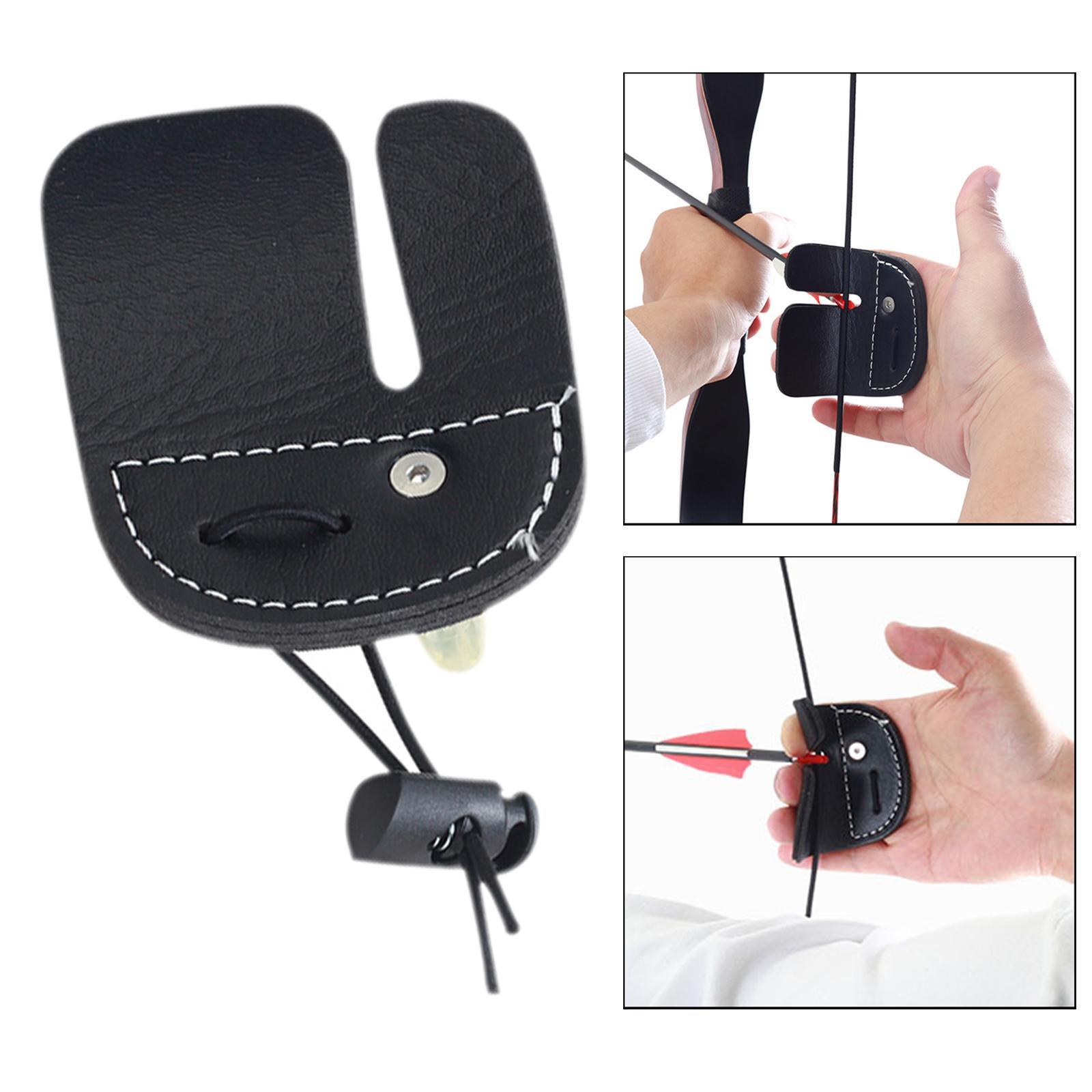 Finger Tab, Leather Finger Guard Protective Gear, Right Left Handed Bowstring Saver